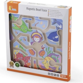 houten magnetisch labyrint met knikkers – onderwaterwereld