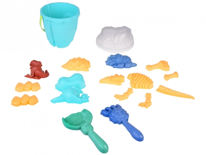 Set van dinosaurus zandvormen met emmer