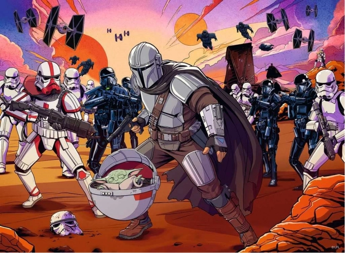 Ravensburger puzzel Star Wars: The Mandalorian – duel, 300 stukjes