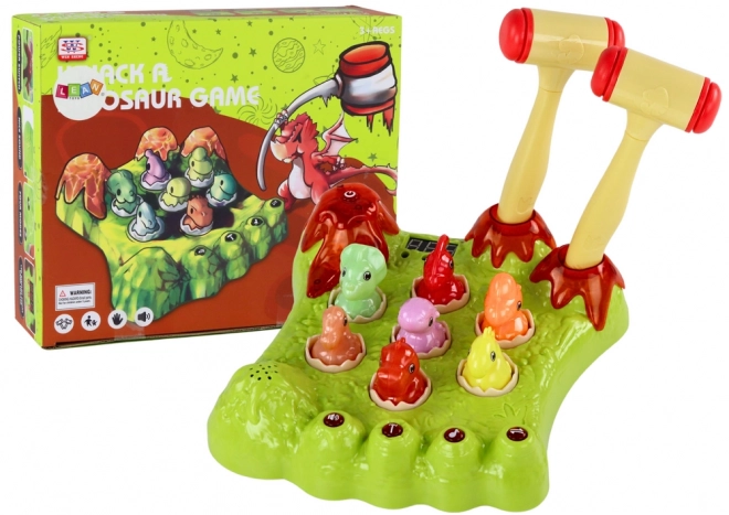 Dinosaur mollenverpletterend spel met twee hamers