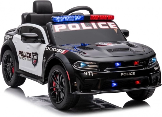 Elektrische politieauto voor kinderen DODGE Charger, zwart