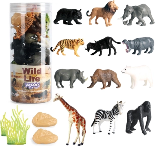 Woopie set van 16 figuren van wilde dieren
