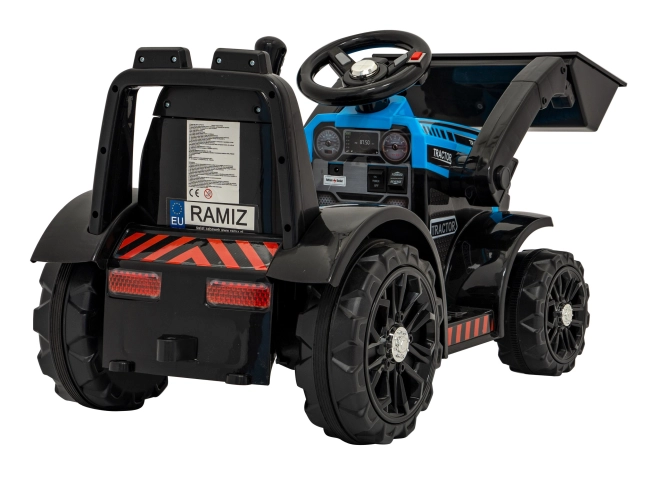 Kinder elektrische tractor met schuifblad – Blauw