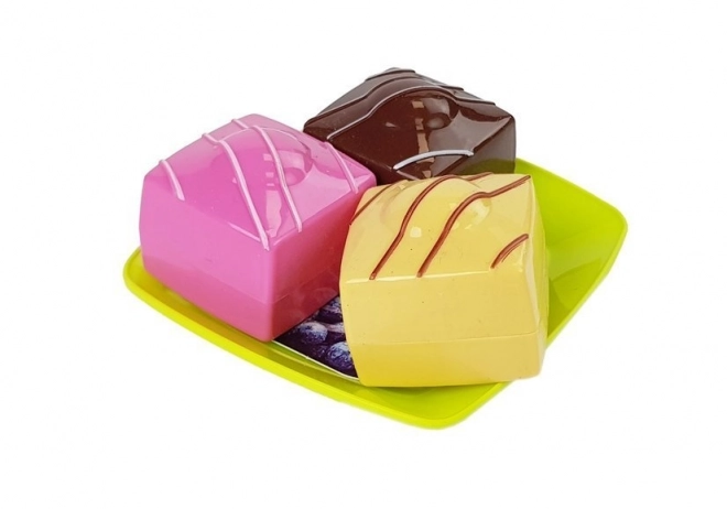 Set speeltjes desserten met dienblad
