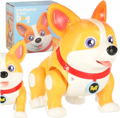 Interactieve robotische Corgi-hond met lichtgevende oren en muziek