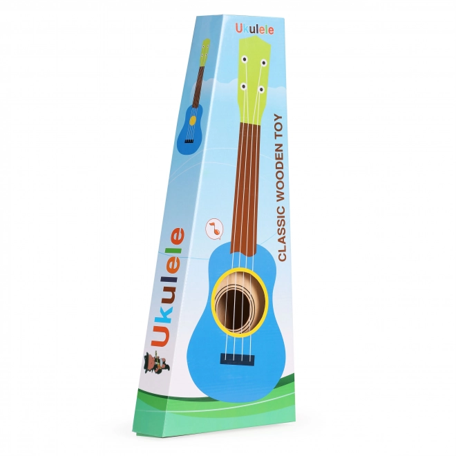 Kinder houten ukulele met 4 nylon snaren, bruin ECOTOYS