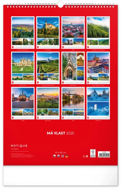 Wandkalender Mijn vaderland 2025, 33 × 46 cm