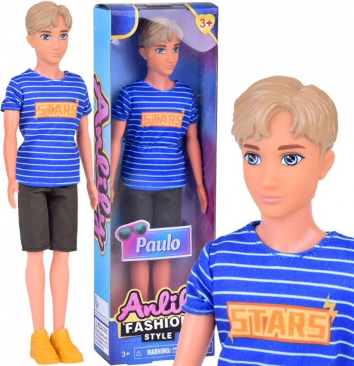 Anlily pop Paulo in gestreept T-shirt en korte broek