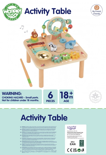 Houten leerstafel met muziek labyrint 5-in-1