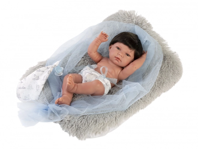 Realistische pop baby Llorens New Born Jongen met volledig vinyl lichaam 40 cm