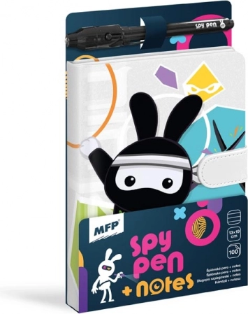 Notitieblok met magneet SPY NOTES - zwarte ninja-konijn