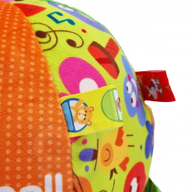 Zachte bal voor baby's met labels en geluiden