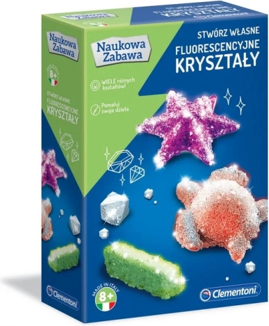 Wetenschappelijke set fluorescerende kristallen