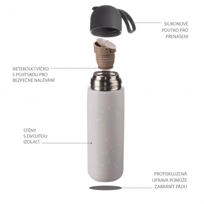 Thermosfles voor vloeistoffen met siliconen houder 400 ml, Bergen