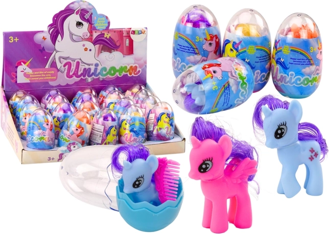 Eenhoornfiguur met kam in eierkleur Magic Egg Mix