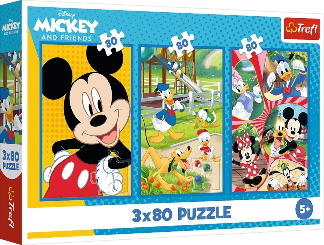 Puzzel Team Mickey Mouse 3x80 stukjes