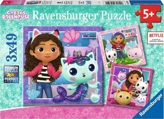 Puzzel 3x49 stukjes Gabby's Poppenhuis