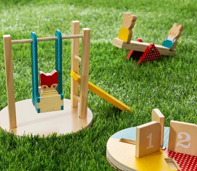 Petit Collage Houten speeltuinset met dieren