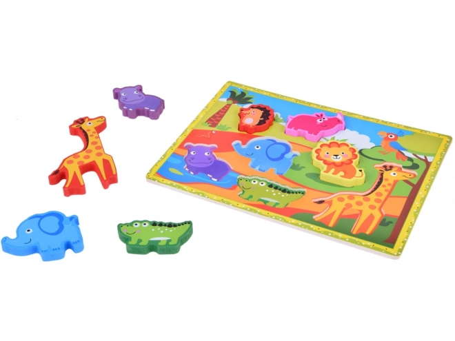 Houten puzzel safari dieren vormen combineren ZA5256