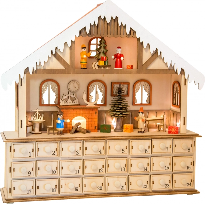 Houten adventskalender Magisch kersthuis