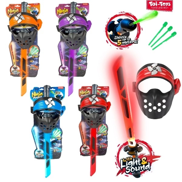 Ninja set zwaard + masker + pijlen met geluid en licht