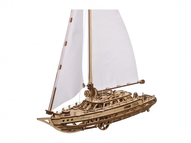 Ugears 3D Houten Mechanische Puzzel Jacht The Ocean Beauty