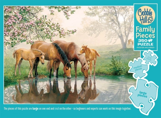 COBBLE HILL Familie puzzel Familie van Paarden 350 stukjes