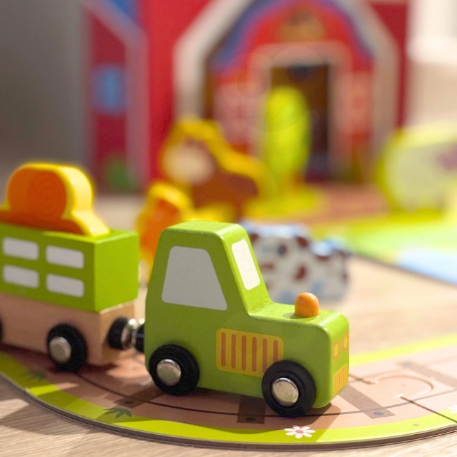 Houten boerderij in koffer Tooky Toy