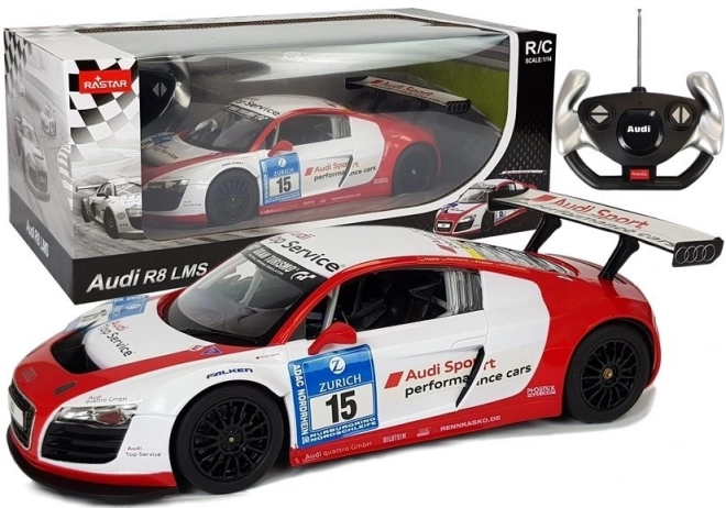 Rastar Audi R8 LMS op afstand bestuurbare auto 1:14 wit-rood