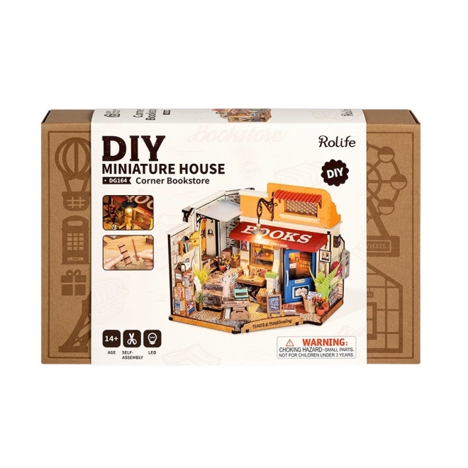 Rolife DIY 3D houten puzzel Boekenwinkel op de hoek
