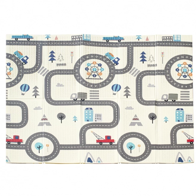 Educatieve opvouwbare dubbelzijdige schuimmat 179x198 dieren/straten