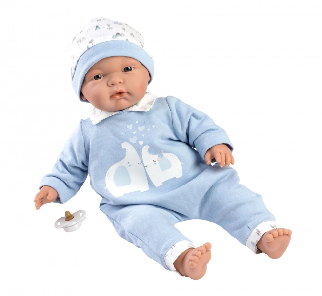 Llorens 13847 JOEL - realistische babypop met een zacht stoffen lichaam - 38 cm