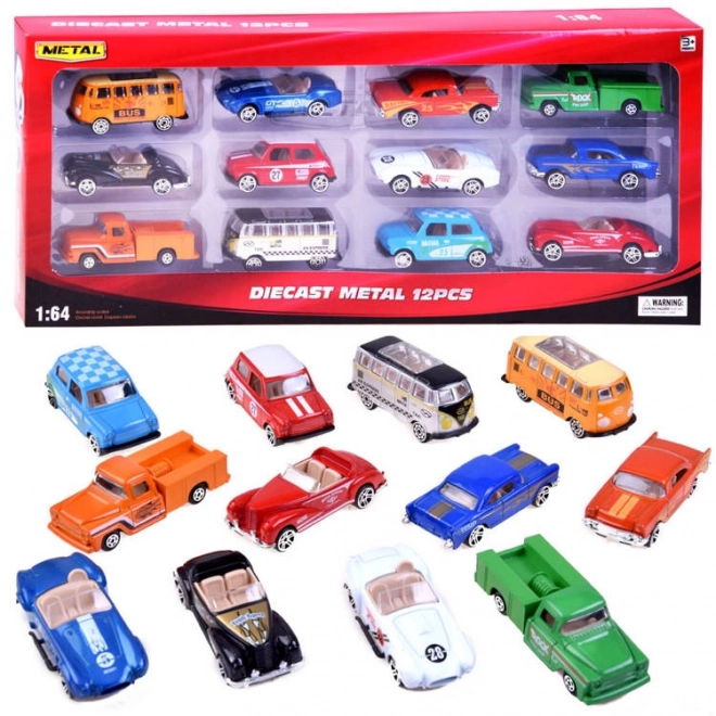 Set retro metalen autootjes