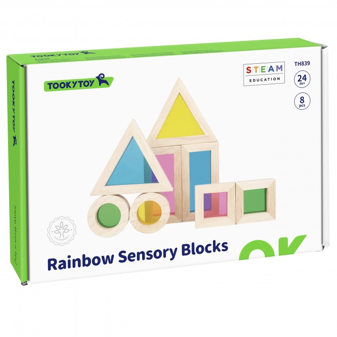 Houten gekleurde spiegelblokjes TOOKY TOY