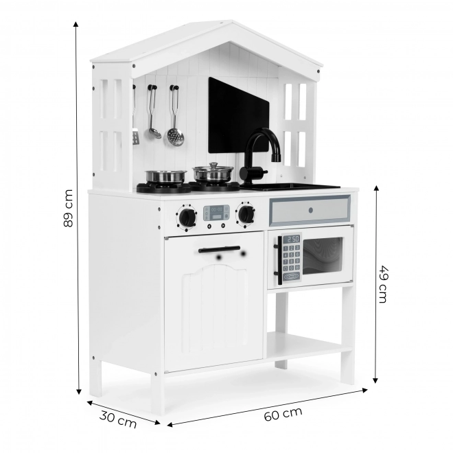 Houten kinderkeuken, oven, magnetron branders, accessoires ECOTOYS