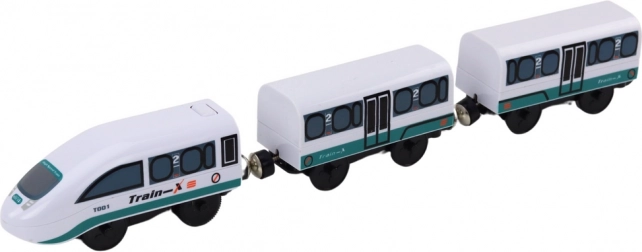 Locomotief met twee wagons