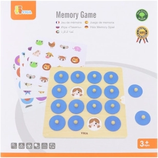 Houten geheugenspel VIGA met afbeeldingen – Montessori, 10 kaarten