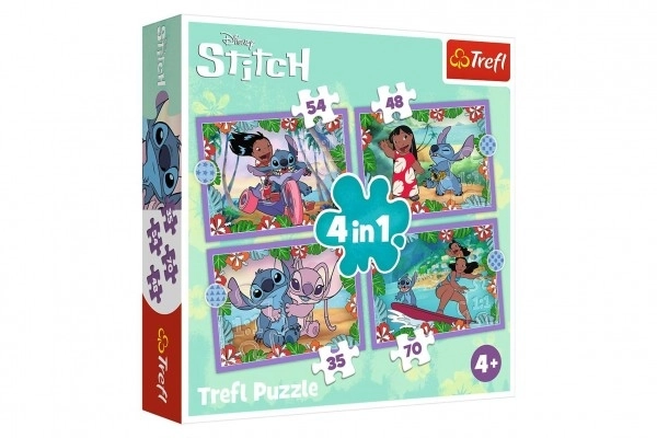 Puzzel Lilo & Stitch 4v1 Gekke dag Trefl