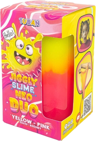 Tuban jiggly slime neo duo tweekleurig 430 g geel-roze