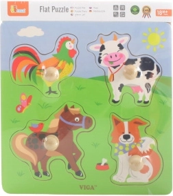 Houten inlegpuzzel met boerderijdieren