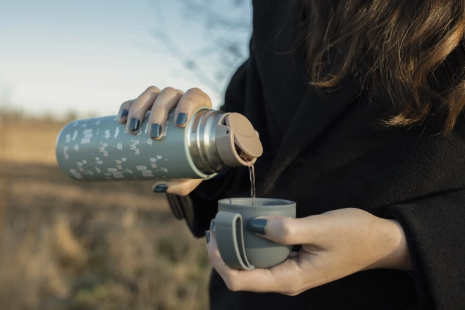 Thermosfles voor vloeistoffen met siliconen houder 400 ml, Bergen