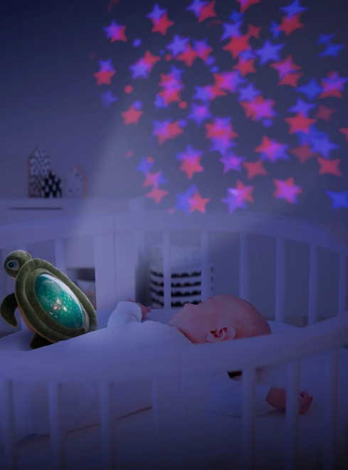 Pluchen speeltje schildpad met projector, Paars
