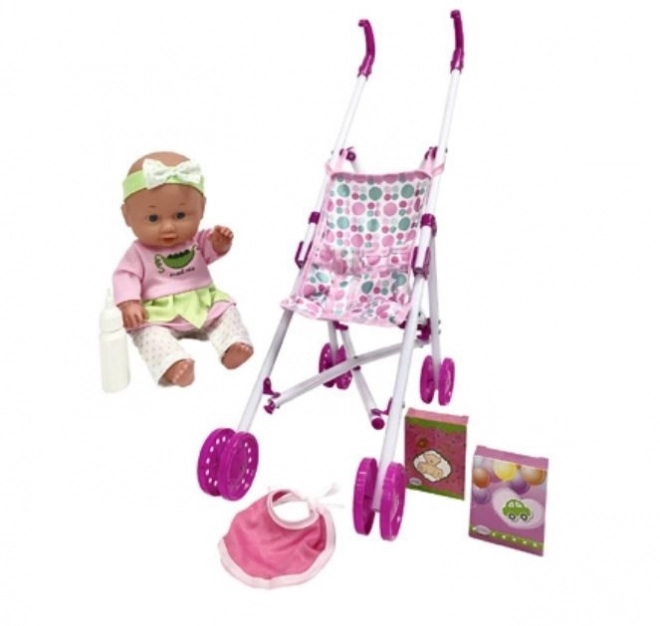 Panenka Julka 30 cm in kinderwagen