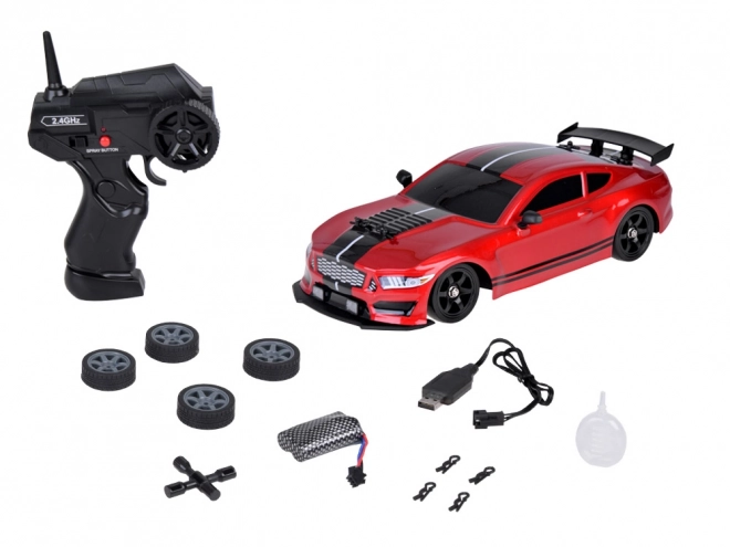 Leuke op afstand bestuurbare auto met driftrook en LED-verlichting