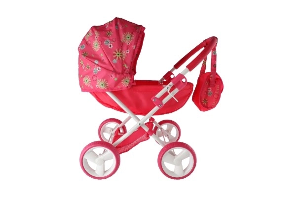 Poppenwagen diepe stoffen 58x35x60cm in doos 34x56x8,5cm