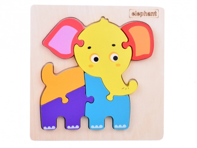 Educatieve houten puzzel olifant