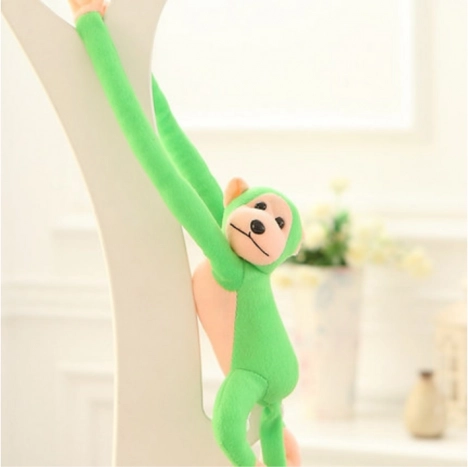 Pluche aapje met geluid groen 60 cm