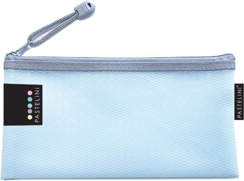 Map met ritssluiting in pastelblauw
