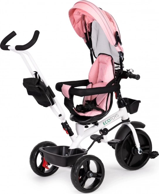 ECOTOYS Driewieler, Sportieve kinderwagen - roze