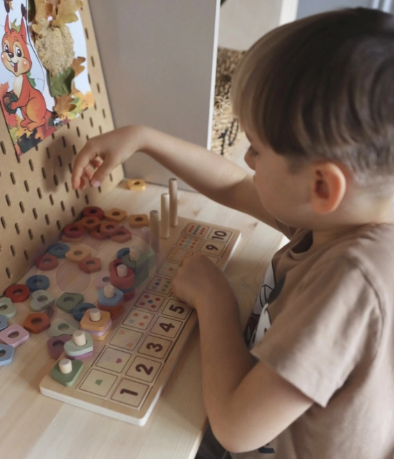 Houten telraam en sorteerspeelgoed Montessori van PolarB